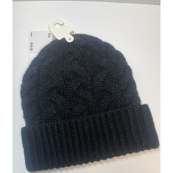 Michael Kors Cable Knit Beanie In Black New - Picture 2 of 4